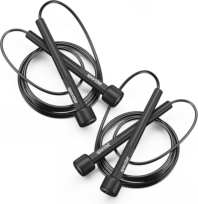 SPORTBIT Adjustable Jump Rope for Fitness and Exercise – Skipping Rope for Cardio, Boxing, and Weight Loss – Speed Rope perfect for Men & Women