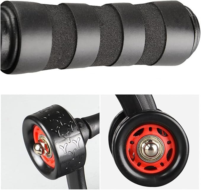 4-Wheel Ab Roller Abdominal Exercise Roller for Six Pack Abs, Core Workout Trainer, Stomach Exercises with Knee Mat, Sport Fitness for Men and Women