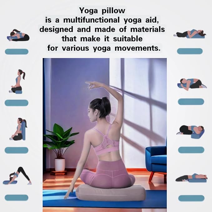 NGT new guide steps Yoga Bolster Pillow for Meditation and Support - 20"*12"*6" Rectangular Yoga Cushion Foam Wedges Washable Suede Pillowcase for Men and Women with Carry Handles. (Green)