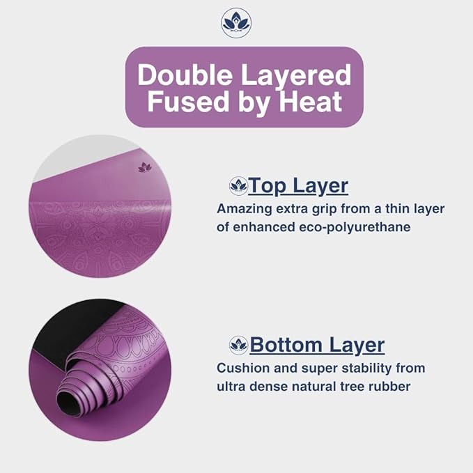 Premium Clever Yoga Mat - Extra Long Yoga Mat Suitable For All Yoga Types - Workout Mat For Home Or On The Go - Includes Our Perfect Fit Mat Bag