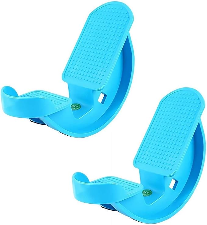 2 Pcs Portable Foot Rocker Calf Stretcher – Blue Plantar Fasciitis Relief Device, Under-Desk Home Office Fitness Stretching Equipment for Ankle Pain Recovery & Flexibility Improvement