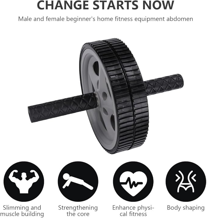 Veemoon Dual-wheel Ab Roller for Abdominal Exercise, Portable Fitness Equipment, Core Strength Training Tool for Men and Women