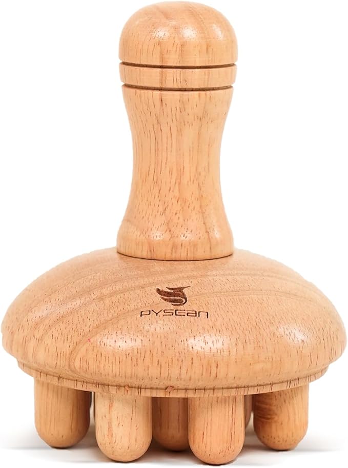 Wooden Mushroom Massager, Wooden Body Contouring Therapeutic Tool, Anti Cellulite, Lymphatic Drainage, Muscle Relaxation and Pain Relief for Neck and Back Massager