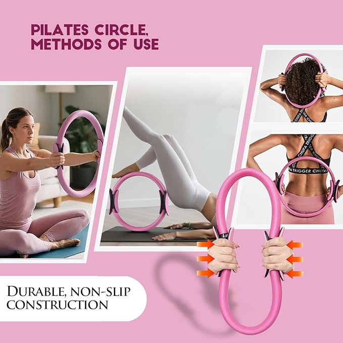 Yoga Starter Set - Home Pilates Essentials Kit with Ring, 10in Ball, and Resistance Bands for Women Workouts