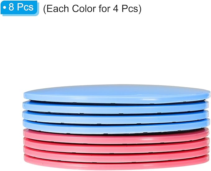 PATIKIL Core Sliders for Working Out 6.9", 8 Packs Dual Sided Exercise Sliders Fitness Workout Discs Strength Slides Discs for Gym Carpet Hardwood Floor, Pink/Blue