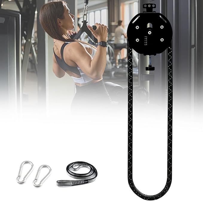 Endless Rope Trainer, Home Gym Equipment, Pulley Cable Machine System with Adjustable Resistance, Portable Rope Exercise System for Home Gym, for Arm, Back & Grip Training