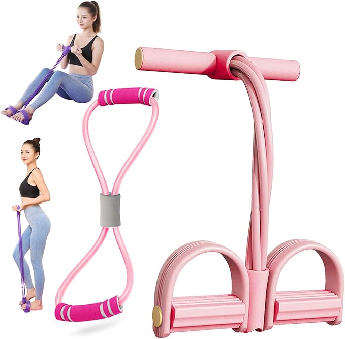 Fashion Puller Exercise,8 Tube Pedal Resistance Device, Detachable and Adjustable Pedal Resistance Device, Full-Body Workout for Home Gym, Tones Arms Abs Waist, Unisex
