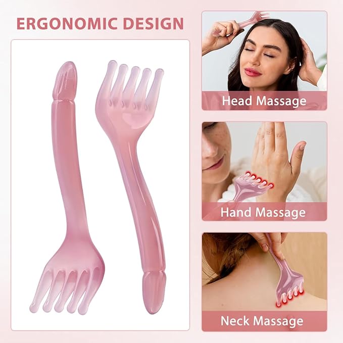 Scalp Comb, 2 Pcs Scalp Massager Handheld Comb Resin Relax Massage Manual Relaxation Spa Tool for Soothing Head Massage