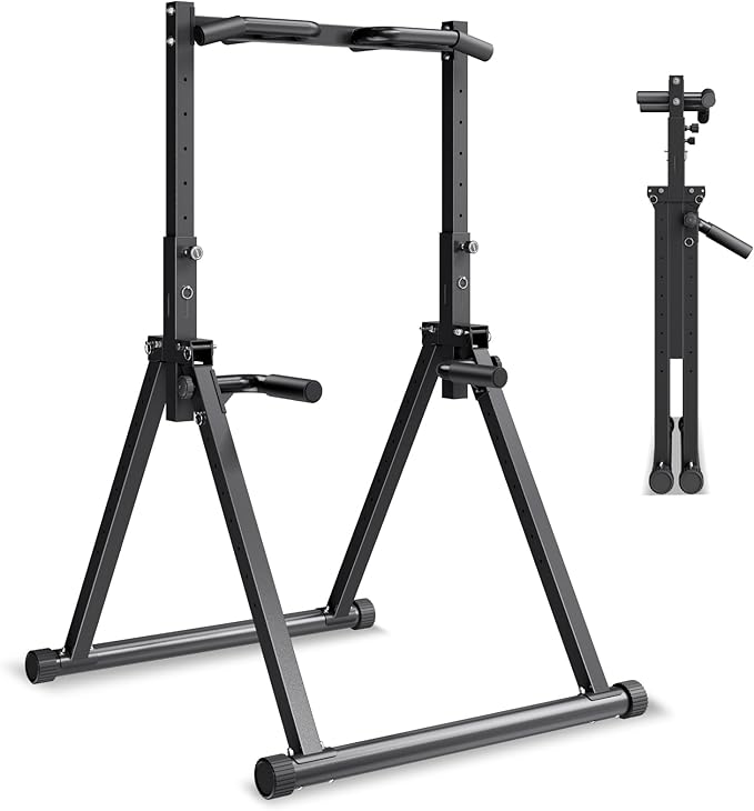 VEVOR Pull Up Bar, 330LBS Capacity Portable Pullup Bar Station, Pullup Bars Free Standing with Triangular Structure & Heavy-Duty Steel Tube, 9 Level Height Adjustment Gravity Fitness for Arms, Back