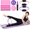 Tsikavo Pilates Ring, Pilates Ring Circle and Ball Set, 12 Inch Magic Circle Pilates Ring,9 Inch Small Exercise Ball,Resistance Bands Set, Home Pilates Equipment for Women