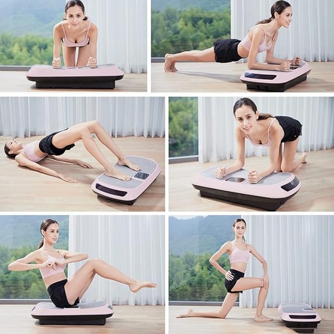 Vibration Platform Machine for Home Gym, Vibration Plate Exercise Board for Fitness, Full Body Vibrating Workout Machine w/Resistance Bands (Color : Green)