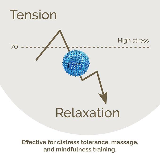 2X Spiky DBT Skill Balls | 2inch | Magnetic Stress Relief Balls | Spiky Massage Balls for Relaxation, Tension Release, Focus & Mobility (Light Blue)