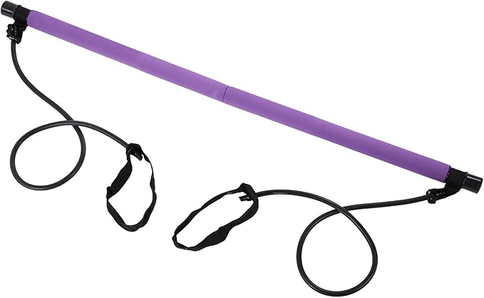 Pilates Bar with Pulling Rope, 92cm Steel Pipe, EVA Foam Handle, Portable Fitness Equipment - Multifunction Exercise, Yoga and Pilates Training, Home and Gym Use