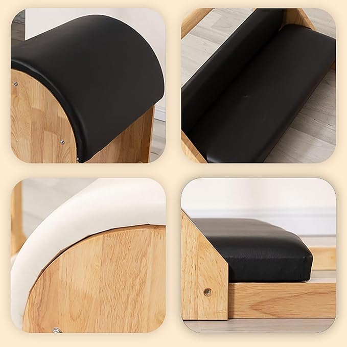 Pilates Large Apparatus Ladder Barrel Wooden Yoga Home Commercial Core Bed Stable Pedal Chair Training Equipment (Color : White)