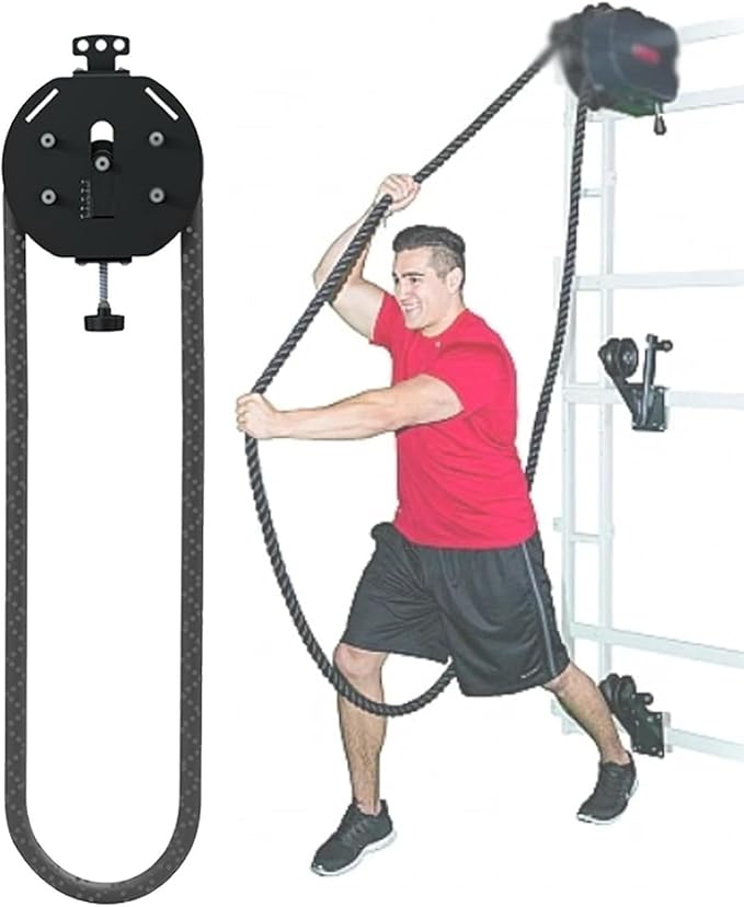 Endless Rope Trainer Pulley Cable Machine, 30kg Adjustable Resistance Pulley Cable System Gym, for Muscle Endurance Upper Extremity Training Aerobic Exercise & Full-Body Coordination