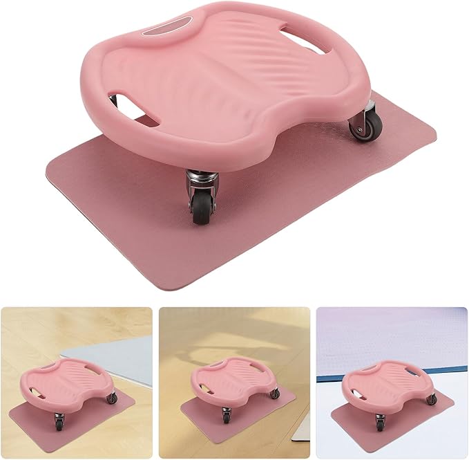 Ab Roller Wheel Core Strength Trainer with Knee Pad Quiet 4-wheel Abdominal Exercise Equipment for Home Workout and Core Muscle Training