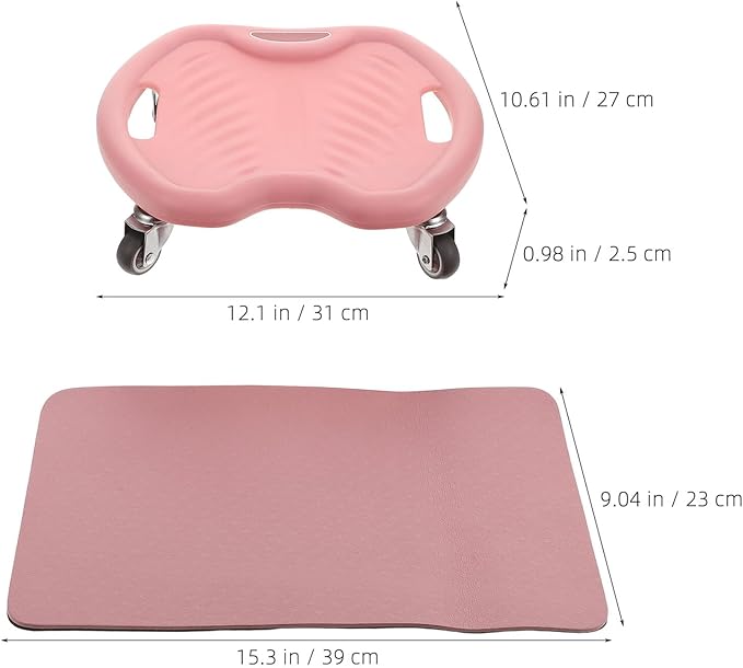 Ab Roller with Knee Pad 4-wheel Quiet Abdominal Exercise Wheel Core Strengthening Fitness Equipment for Home Gym Abdominal Strength Training