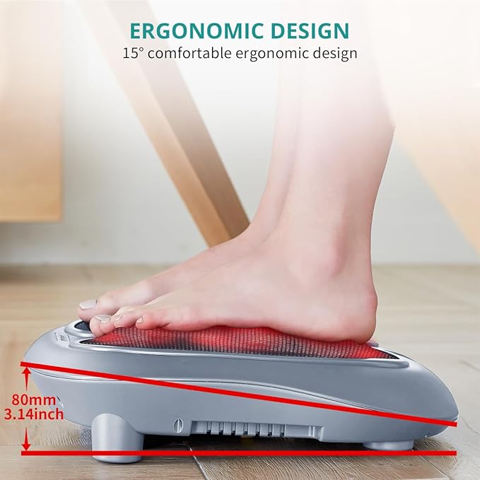 Nekteck Foot Massager with Heat, Heated Foot Massager for Plantar Fasciitis, Pain Relief and Circulation, Shiatus Electric Under Desk Feet Massager Machine, Gifts for Men Woman Him Her Mon Birthday