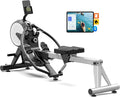 pooboo Rowing Machines for Home, Dual Wind & Magnetic Resistance, Foldable Row Machine 400 LB Weight Capacity, 14 Levels Resistance Quiet Rowers for at Home Exercise, App Supported