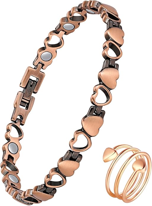 Copper Bracelets & Rings for Women, Copper Magnetic Bracelet for Women