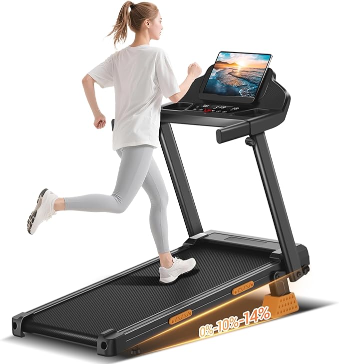 14% Treadmills for Home with Handle, 3 in 1 Portable Treadmill with Incline, Foldable Treadmill with Three Screen, 12 Preset Programs, 400LBS