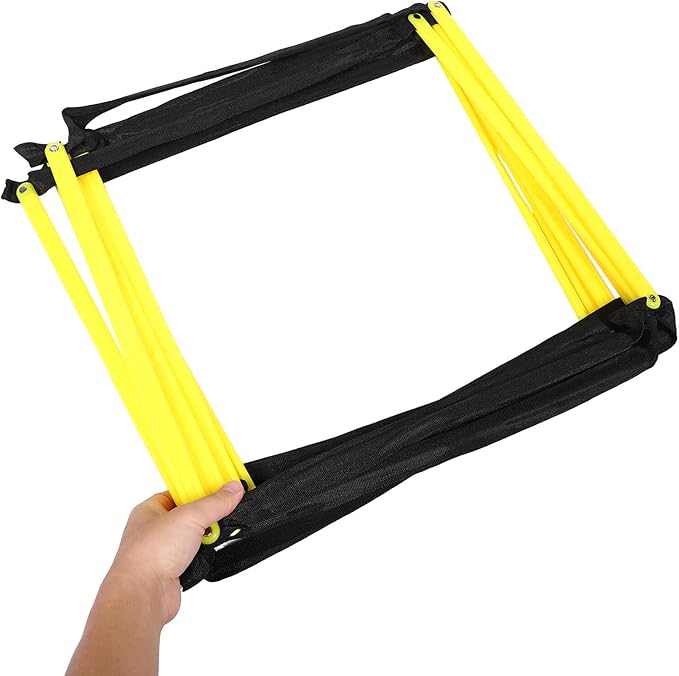 GLEAVI Multifunctional Football Agility Ladder Rope Ladder for Sports Training Foldable Yellow Speed and Footwork for Soccer Agility Drills and Fitness Exercises