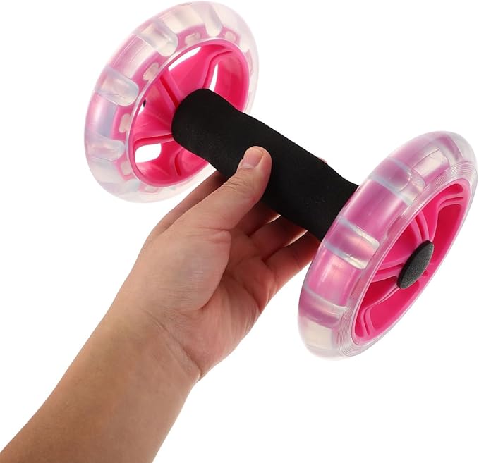 Kisangel 2pcs Double Ab Roller Wheels, Exercise Roller Weight Loss Equipment, Portable Workout Fitness for Abdominal Home Office