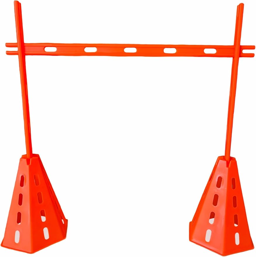 Arriba Sports Cone Hurdle Set; Training Cones and Agility Poles: Agility Training Set; 12 Cones and 6 Agility Poles with Carry Bag