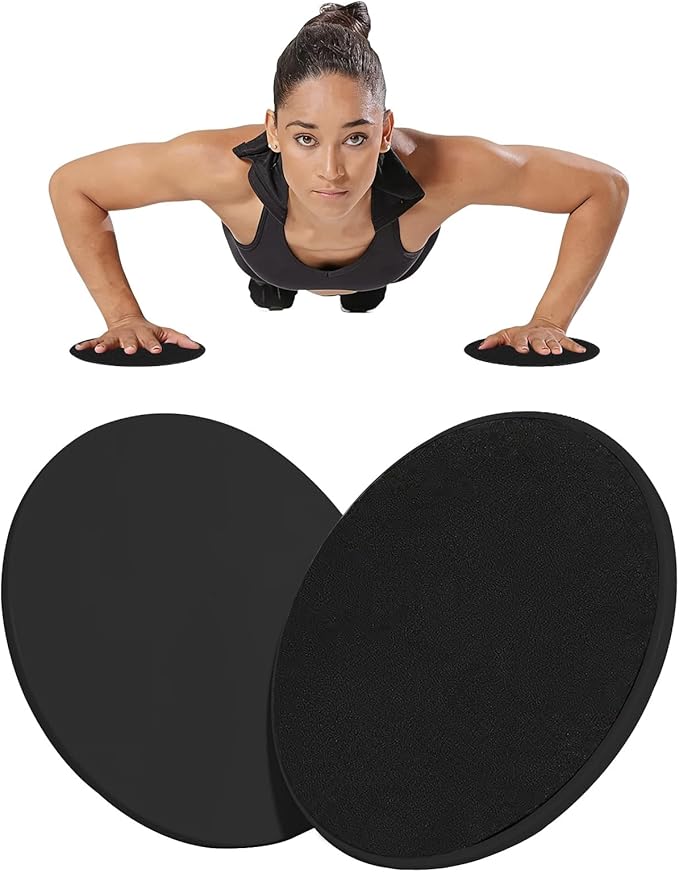 Upgrade Sport Core Sliders for Working Out - Dual Sided Glide Discs for Full Body Workout on Carpet or Hardwood Floor - Fitness & Home Exercise Equipment for Athletes