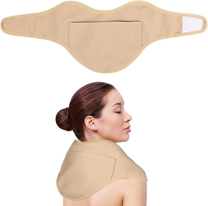 Shoulder Castor Oil Pack, Organic Castor Oil Pack Castor Oil Pack Organic Castor Oil Pack Wrap Castor Oil Pack for Neck and Shoulder, Not Included Castor Oil (Khaki)