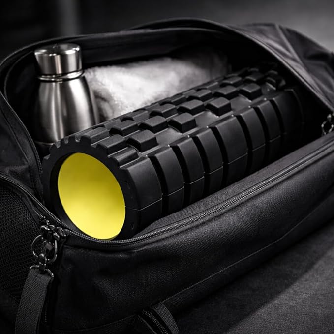 Firm Foam Roller 18 Inch x 5.5 Inch Hollow Core Design for Muscle Recovery, Stretching, Yoga, Workout Support, Black