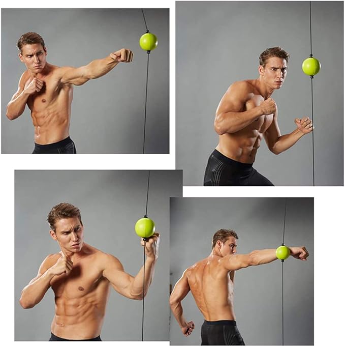 Boxing Reflex Ball Quick Puncher MMA Sports for Training Speed,Focus and Reaction Trainer Green