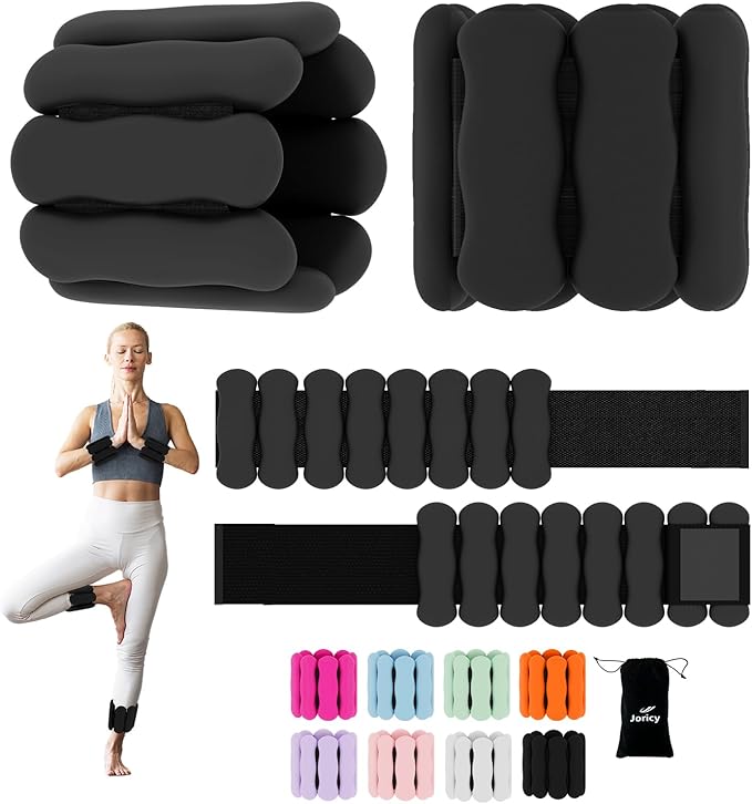 Wrist Ankle Weights for Women Men, Leg Arm Wrist Weights Bangles 1lb*2 2lb*2 Wearable Weights Pilates Weighted Bracelet for Strength Training Walking Swimming Yoga Physical Therapy
