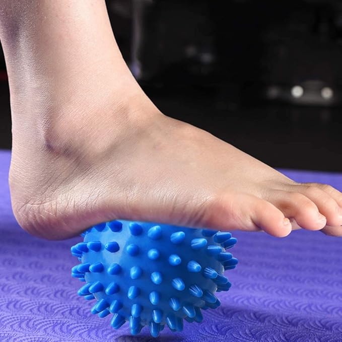 PGYUD Spiky Massage Balls 4 Pack, Trigger Point & Plantar Fasciitis Relief, Deep Tissue Roller for Feet, Back, and Muscles (Green, Pink, Purple, Blue)