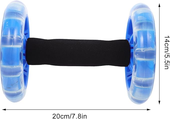 BESTYASH Twin-wheel Ab Roller Fitness Device for Core Workout, Blue Abdominal Exercise Wheel for Home Strength Training and Weight Loss