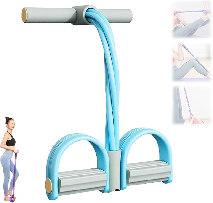 Fashion Puller Exercise, 8 Tube Pedal Resistance Device, 21 Fitness Resistance Bands-4 Tube Pedal Ankle Puller,Detachable and Adjustable Pedal Resistance Device, Unisex
