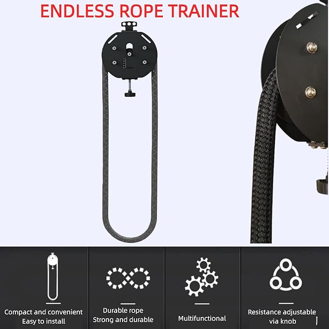 Endless Rope Trainer,Resistance Trainer Machine for Home Gym,Pulley Cable Machine System with Adjustable Resistance,for Full Body Workout, Arm, Back, Chest & Shoulder Exercise Equipment