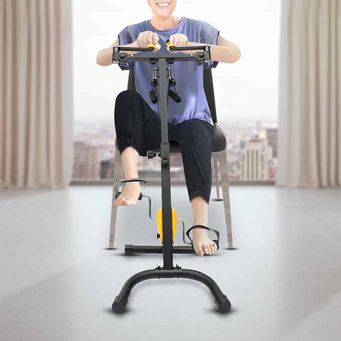 Pedal Exerciser Bike, Multiple Foldable Pedal Exerciser for Seniors, Portable Exercise Bike Fitness Cycling Stationary Bicycle with Adjustable 8-Gears, U-shaped Gym Cardio Workout for Home,Office