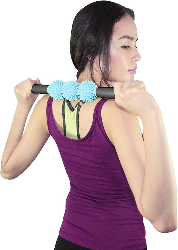 Coolife Fascia Muscle Roller - Cellulite Massager - Fascia Roller for Cellulite and Sore Muscles - Neck, Leg, Back, Body Deep Tissue Massage Stick Tools - 3 Balls Size Version