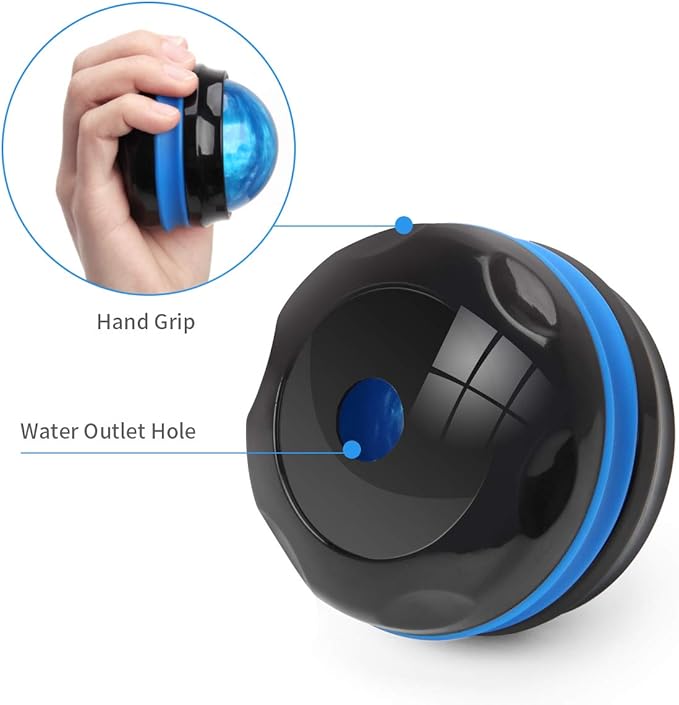 Coolrunner Massage Ball, Manual Roller Massager, 2-Pack Handheld Self Massage Therapy and Relax Full Body Tools for Sore Muscles, Shoulders, Neck, Arms, Legs, Back, Foot, Body (Blue+Purple)
