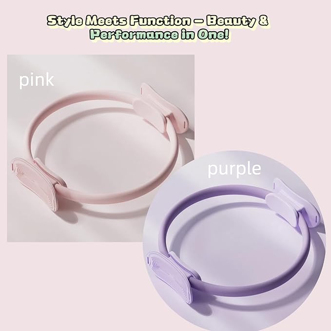 RosyWay Pilates Kit for Women-Pilates Ring and Ball Set, at Home Pilates Workout Equipment with Magic Circle,5 Resistance Bands, Ball,Elastic Bands-Beginner Valentine's