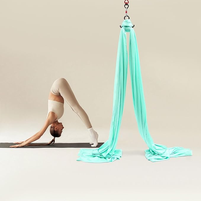 6m Aerial Yoga Practice Polyester Strap Aerial Equipment Yoga Hammock Practice Kit Green