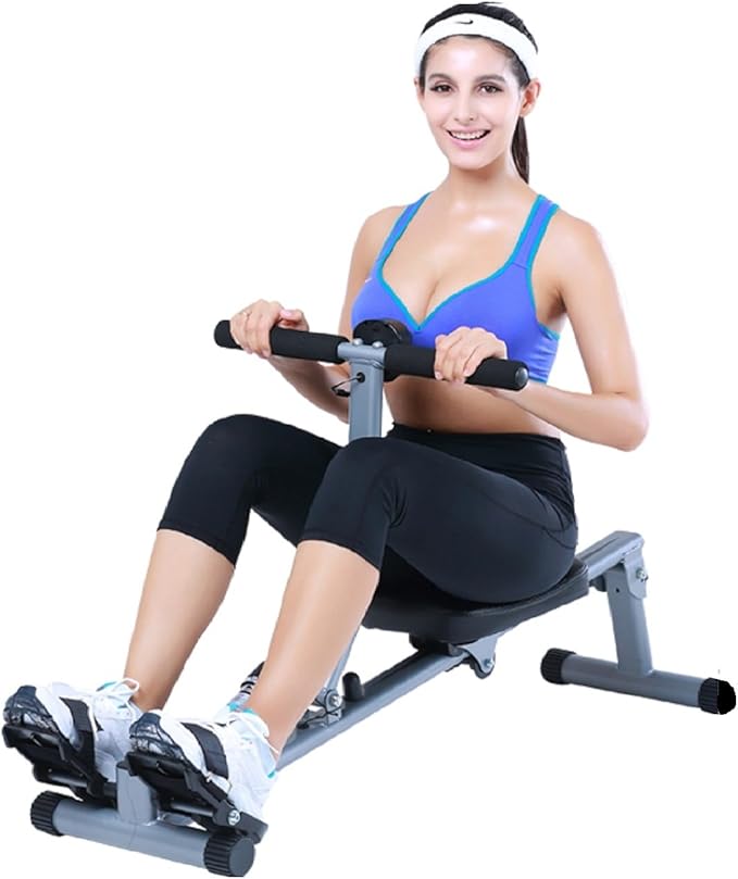 Rowing Machine X-Factor Rower Paddling Ab Crunching 8 Adjustable Resistance Exercise with Monitor.