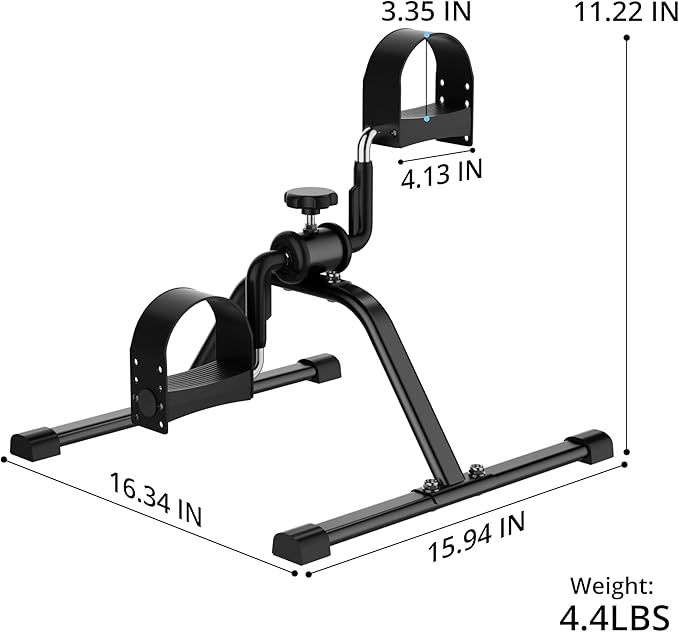 Pedal Exerciser Mini Exercise Bike Lightweight Portable Floor Peddler for Leg & Arm Workout