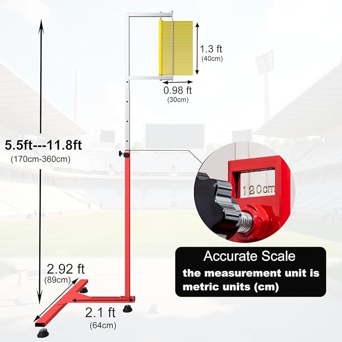 Floor-Standing Vertical Tester for Jump Training, 5.6ft-11.8ft Adjustable Hight Vertical Jump Measurement Tool, Jumping Measurement Pole for Jump Enthusiasts