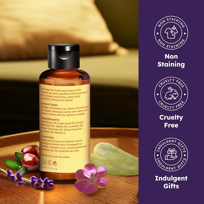 KUKKA Relax Massage Oil - 3.38 Fl Oz - Enhances Relaxation and Comfort for Bliss - Lavender Massage Oil for Massages Deepens Connections for Moments of Comfort - Natural Ingredients and Non-Greasy