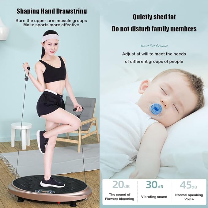 Vibration Platform Workout Machine | Exercise Equipment for Home Workout Equipment Includes, Remote Control & Balance Straps Included
