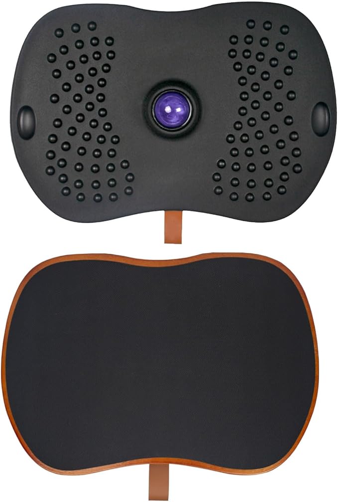 Balance Board for Standing Desk with Massage Ball, Anti-Slip Wobble Board for Office & Home, 360° Rotation Wooden Core Mat for Foot Pain Relief & Anti-Fatigue, Supports 300 lbs
