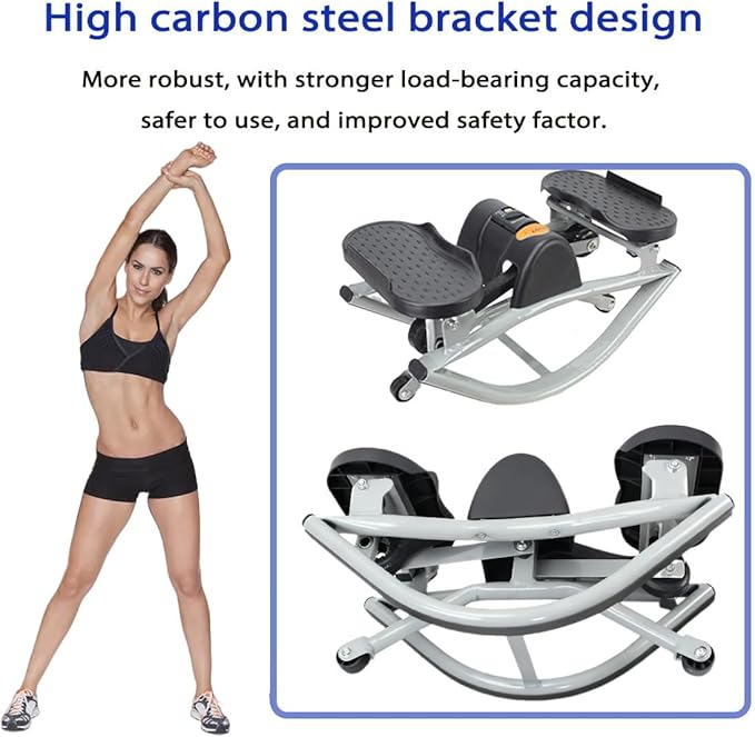 Rock Stepper, 2026 New Portable Rock Stepper Side to Side, Compact Low-Impact Lateral Steppers for Unisex, Track Time, Reps, Calories with Digital Display for Legs, Glutes, Abs