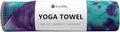 Eunzel Yoga Towel,Hot Yoga Mat Towel with Grip Dots Sweat Absorbent Non-Slip for Hot Yoga, Pilates and Workout 24" x72", Green & Purple